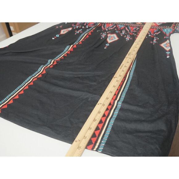 Women's Black & Red Floral Short Sleeve Shift Dress M - Picture 8 of 8